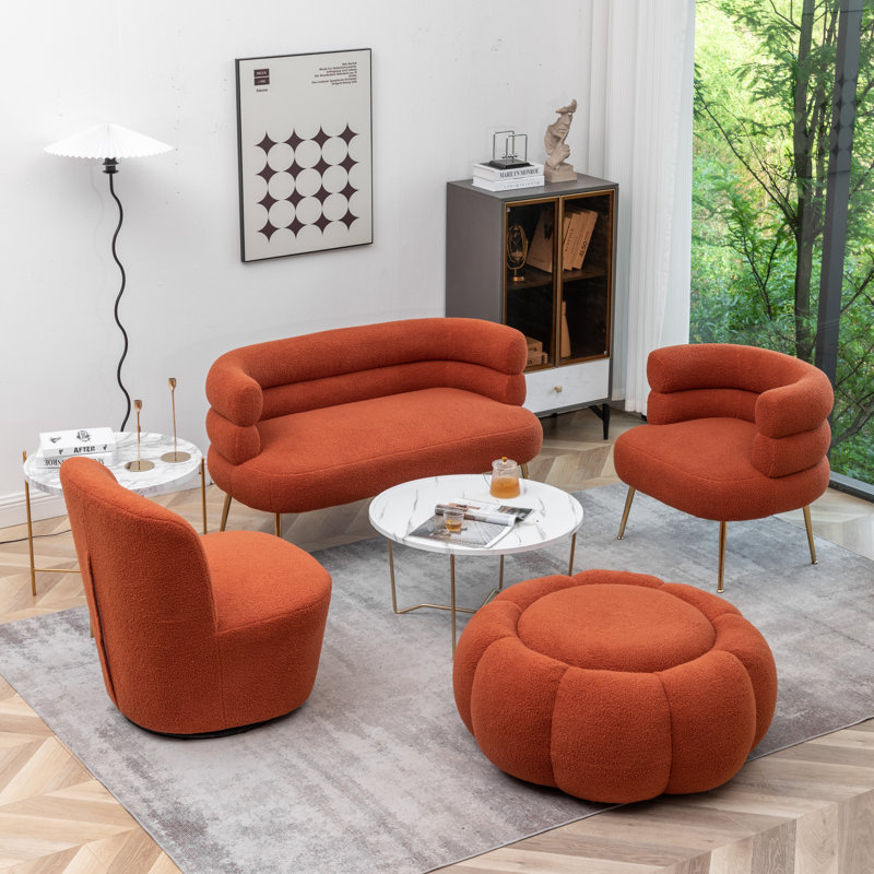 Mercury Row® Stevie Upholstered Round Cocktail Ottoman & Reviews